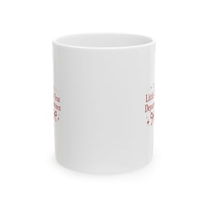 Little Treat Department Coffee Mug, Premium Ceramic Coffee Mug for Developers, Cute Cherry Red Bow Design