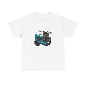 Coder Cat T-Shirt for Programmers, Software Developers & Cat Lovers | Funny Coding Gift