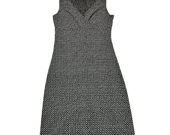 Byer Too! Polka Dot Dress Womens Medium Black White 90s Vintage Sleeveless Midi