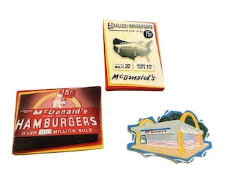 Vintage McDonald's Fridge Magnets Lot Of 3 1997 Fast Food Advertising Retro