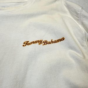 Tommy Bahama Graphic T-Shirt Mens XL Cream Last Call Cocktail Tropical Beach image 3