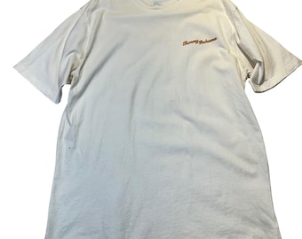 Tommy Bahama Graphic T-Shirt Mens XL Cream Last Call Cocktail Tropical Beach