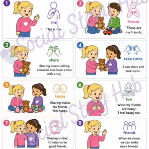 Social Story: Sharing Skills for Kids, ADHD, Autism Friendly (Ages 3+)
