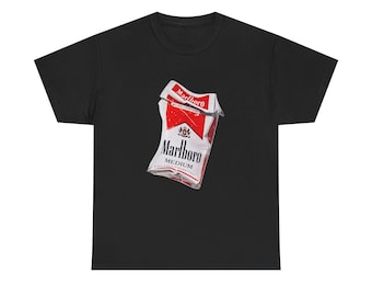 Verfrommeld T-shirt met Marlboro Pack