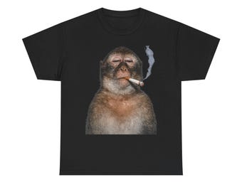 Rokende Aap T-shirt | Grappig aapportret, retro T-shirt met foto
