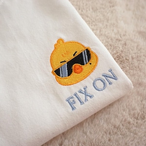 ATZ Blue Fix-On Mingi Bbyongming ATINY op wit T-shirt, unisex, Kpop cadeau