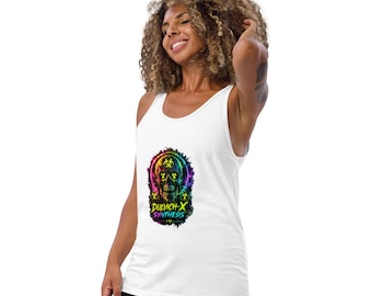 DULVICH-X SYNTHESIS Psychedelic Skull Tank Top • Neon Techno Rave Vest • Cyberpunk Skeleton Sleeveless Shirt • Festival Outfit • Men Women