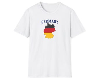 T-shirt med tyskt VM-motiv, unisex | T-shirt med tysk flaggkontur, Tyskland-grafik