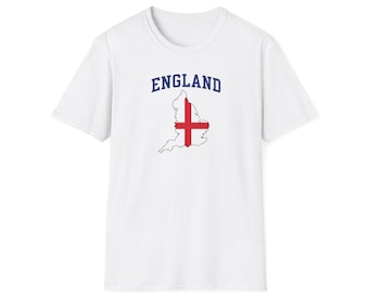England VM Unisex T-shirt | Englands karta med St George's Cross T-shirt | England t-shirt