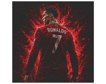 Ronaldo Athlete Car Magnet, Red Lightning Soccer Fan Decor