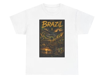 Brazil Football Fan T-Shirt, Soccer Graphic Tee, Rio Futebol Art Shirt