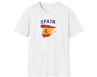 Spanien VM Unisex T-shirt | Spansk flagga karta T-shirt