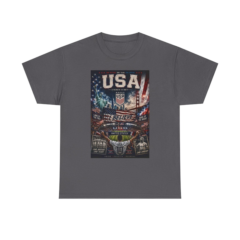 USA Soccer Graphic Shirt, Patriotic American Fan Tee, Strength in Unity Design image 3