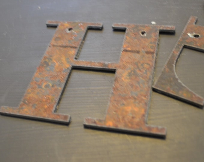Rustic Metal Letters 6 RUSTY RUSTED Sign Letter Custom Metal Sign Etsy