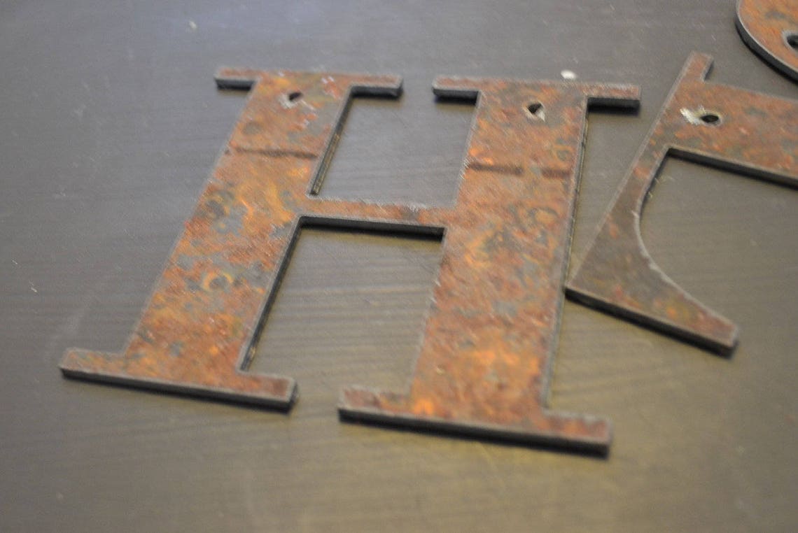 4 Rustic Metal Letters / Wall Decor / Sign - Etsy