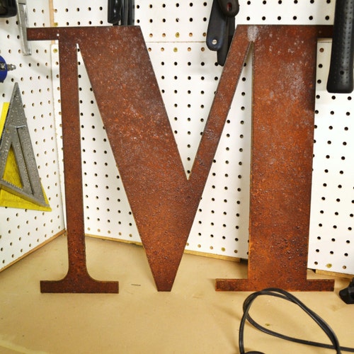 Metal Letter Cut Out 12 Rustic Metal Home Decor Sign | Etsy