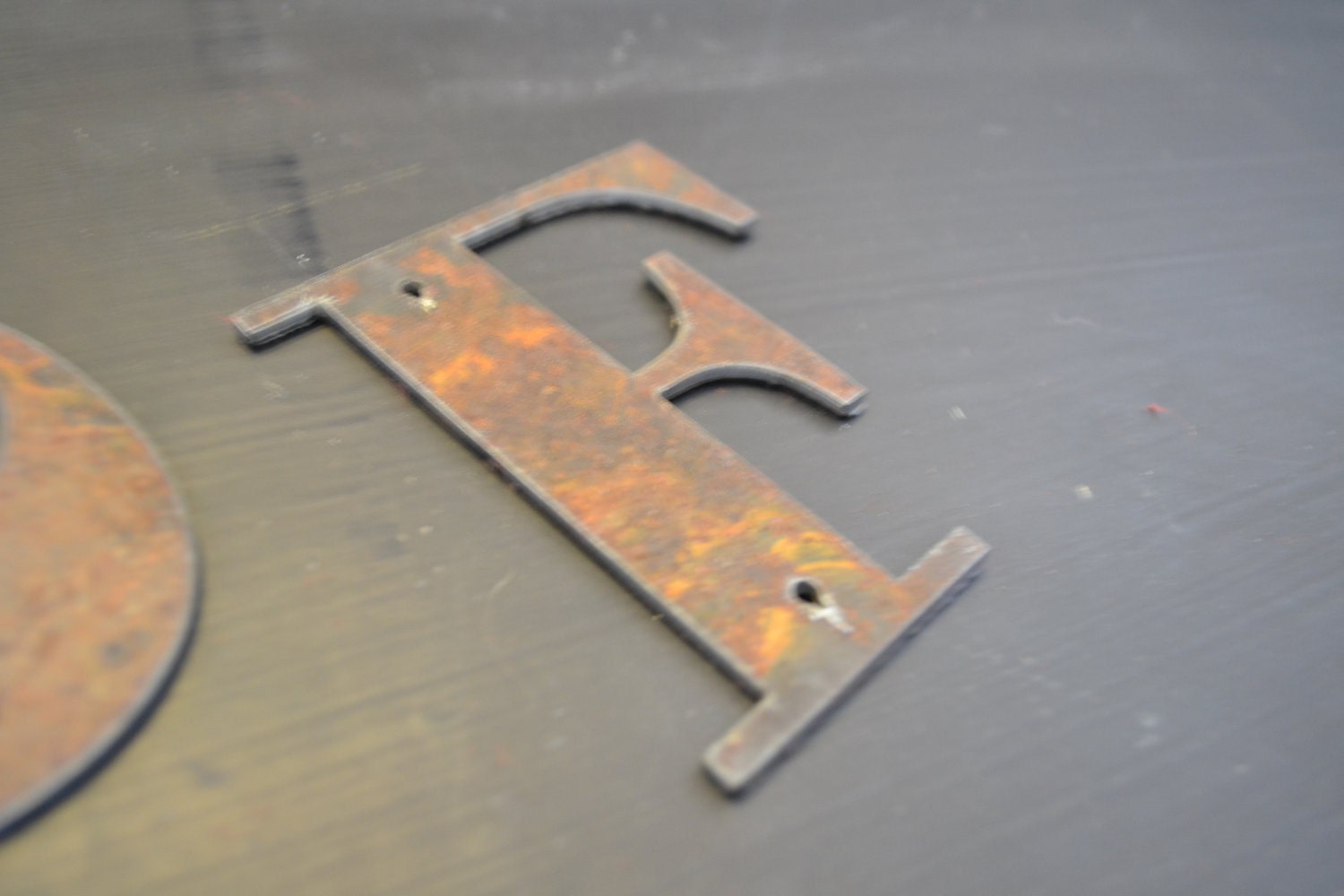 4 Rustic Metal Letters Etsy