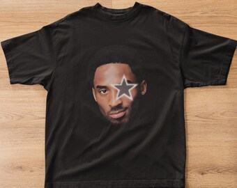 Kobe Bryant Star Eye Shirt | Unisex Organic Oversized High Neck T-shirt | Black Mamba Basketball Graphic Tee | Retro NBA Streetwear