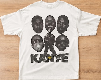 Kanye West Shirt | Unisex Organic Oversized High Neck T-shirt | Ye Evolution Graphic Tee | Hip Hop Icon Streetwear