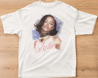Camiseta Tyla / Camiseta unisex de algodón orgánico de talla grande / Camiseta con estampado pop R&B Y2K / Merchandising musical de moda / Regalo de moda estética