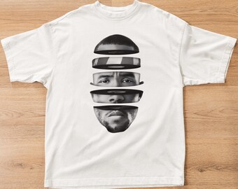 Frank Ocean Shirt | Unisex Organic Oversized High Neck T-shirt | Abstract Vinyl Portrait Graphic Tee | Stylish Alternative R&B Streetwear
