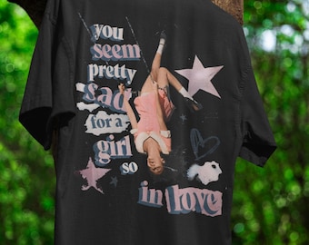 Olivia Rodrigo Pretty Sad Shirt | Unisex Organic Oversized High Neck T-shirt | Y2K Pop Star Graphic Top | Girly Fan Gift