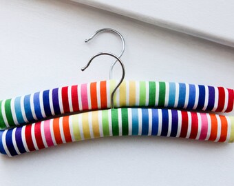 Baby padded hangers in rainbow stripe - set of two