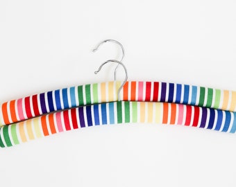 Adult padded hangers in rainbow stripe - set of two