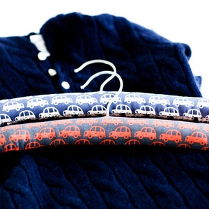 Baby padded hangers in little cars - set of two