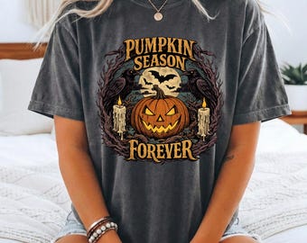 Pumpkin Season Forever Shirt, Vintage Fall Pumpkin Graphic Tee, Retro Autumn Halloween Shirt, Cozy Fall Gift for Women, Cute Seasonal Tee
