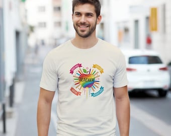 T-shirt Superheroes of the Classroom: T-shirt met grafisch ontwerp: Nurture, Teach, Inspire & Difference Maker