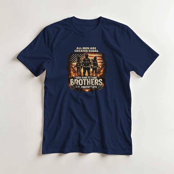 Firefighter Brothers Graphic Tee, Heavyweight Cotton Fire Rescue Apparel