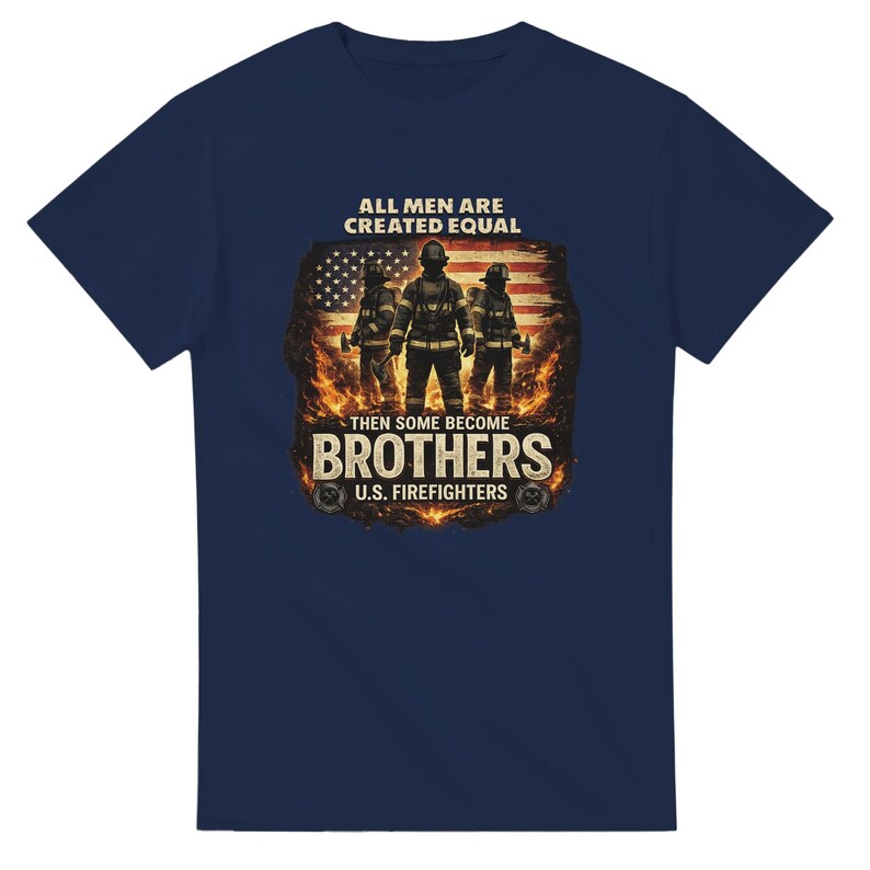 Firefighter Brothers T-shirt met print, zwaargewicht katoenen brandweerkleding afbeelding 7