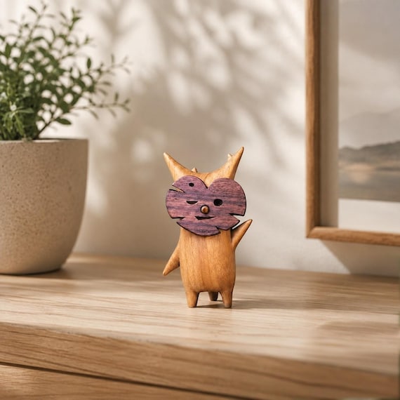 Wooden Style Korok Statue - Resin Forest Spirit Figurine, Zelda Breath of the Wild Inspired Home Decoration Gift