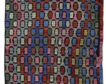 Rare Vintage Turkish Kilim Rug | Hand-Knotted Goat Hair | Unique Texture | Collector Piece | Boho Luxury