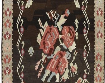 Vintage Turkish Kilim Wool Rug | Hand-Knotted | Bohemian Luxury | One of a Kind Area Rug