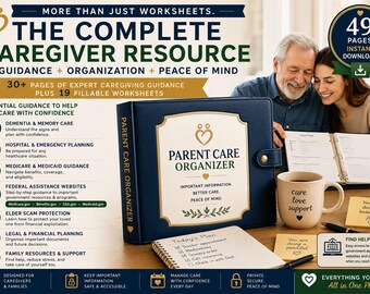 Cartable de soins pour parents âgés | Guide complet pour les aidants naturels et cahier d'exercices de planification d'urgence