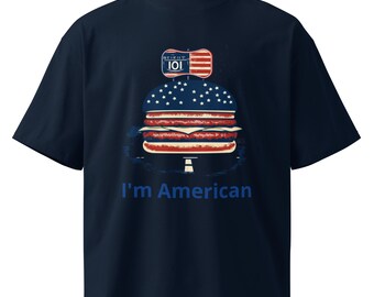 T-shirt oversize à col montant I'm American