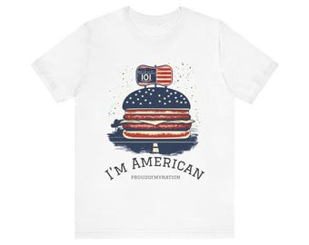Je suis un t-shirt Burger américain | Chemise patriotique du 4 juillet