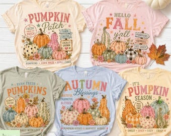 Hello Pumpkin Comfort Colors Shirt, Pumpkin Patch Shirt, Autumn Blessings Tee, Floral Pumpkin Graphic, Cozy Thanksgiving Fall Apparel