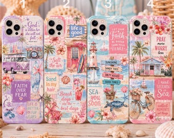 Faith Beach Phone Case | Christian Coastal iPhone Cover | Let Your Faith Be Bigger Than Fears | Summer Ocean Gift