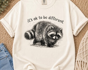 Jimothy Raccoon Shirt, It's Ok To Be Different, Viral Meme T-shirt, Animal Humor, Seattle Short Spine Raccoon T-Shirt,  Animal Lover Gift
