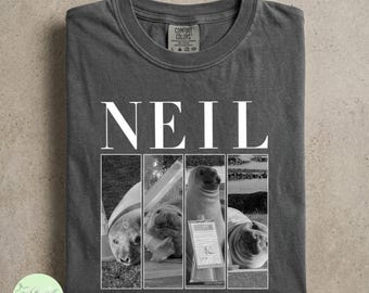 Neil The Seal Comfort Colors Shirt, Funny Seal Meme Photo Collage Tee, Viral Animal Graphic Shirt, Ocean Wildlife Gift for Seal Lovers