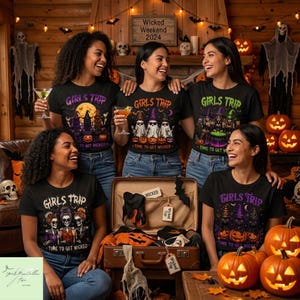 Halloween Girls Trip Shirt, Witch Friends Shirt, Spooky Season Graphic Tee, Matching Bestie Tee, Women's Fall Graphic Shirt