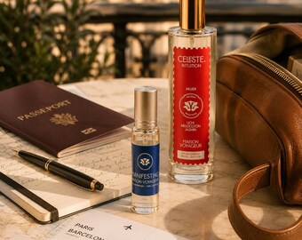 Intuition Perfume Gift Set 100ml + 15ml Travel · Lychee Peach White Tea + Bergamot Citrus · French Perfumery · Maison Voyageur Madrid