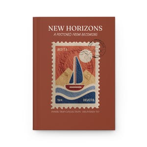 Personalized Travel Becoming Journal · Travel Stamp Cover · Mediterranean Memory Book · Custom Manifestation Diary · Maison Voyageur Madrid