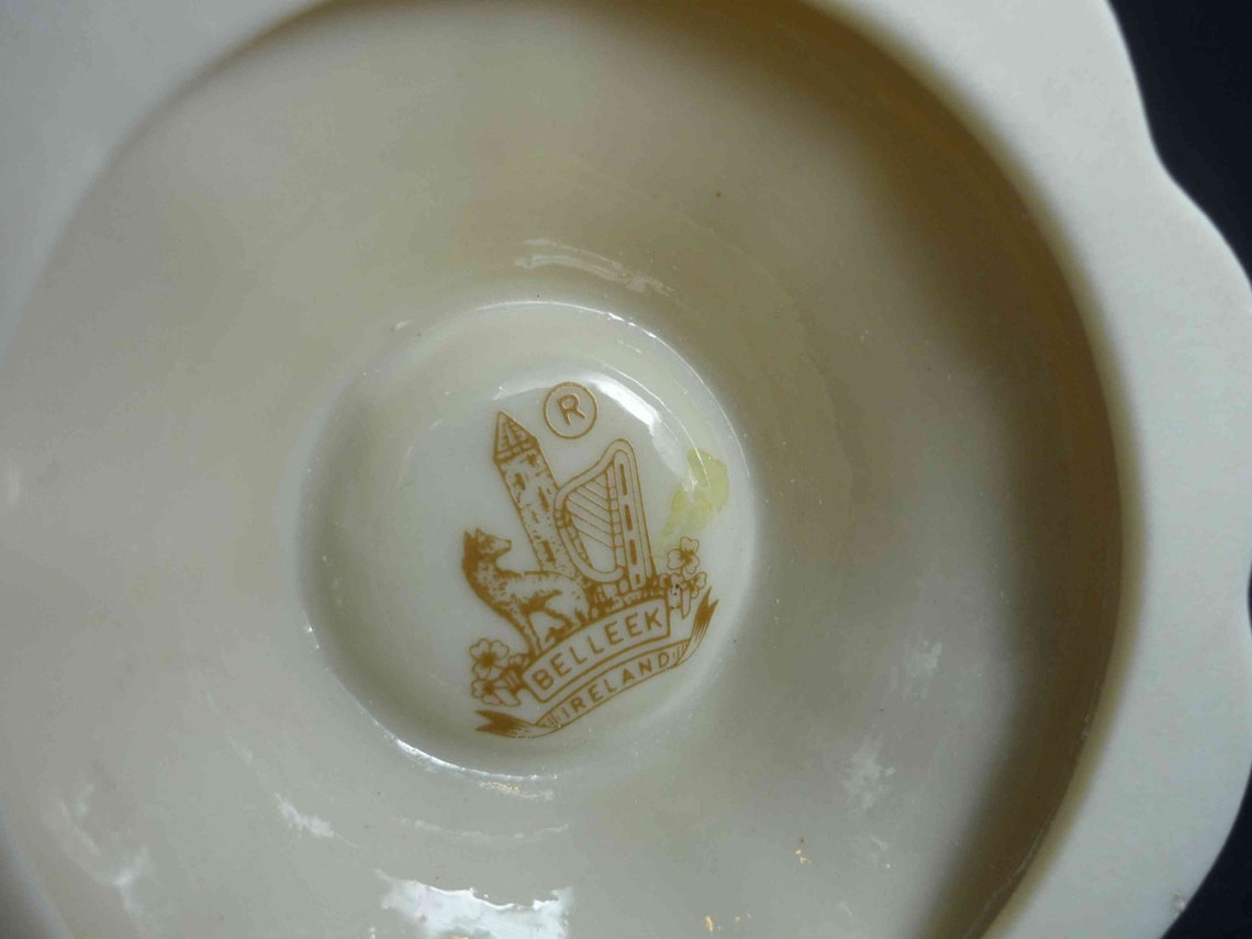 Belleek Rathmore Vase 7th Mark Cob Luster Inside Vintage Etsy