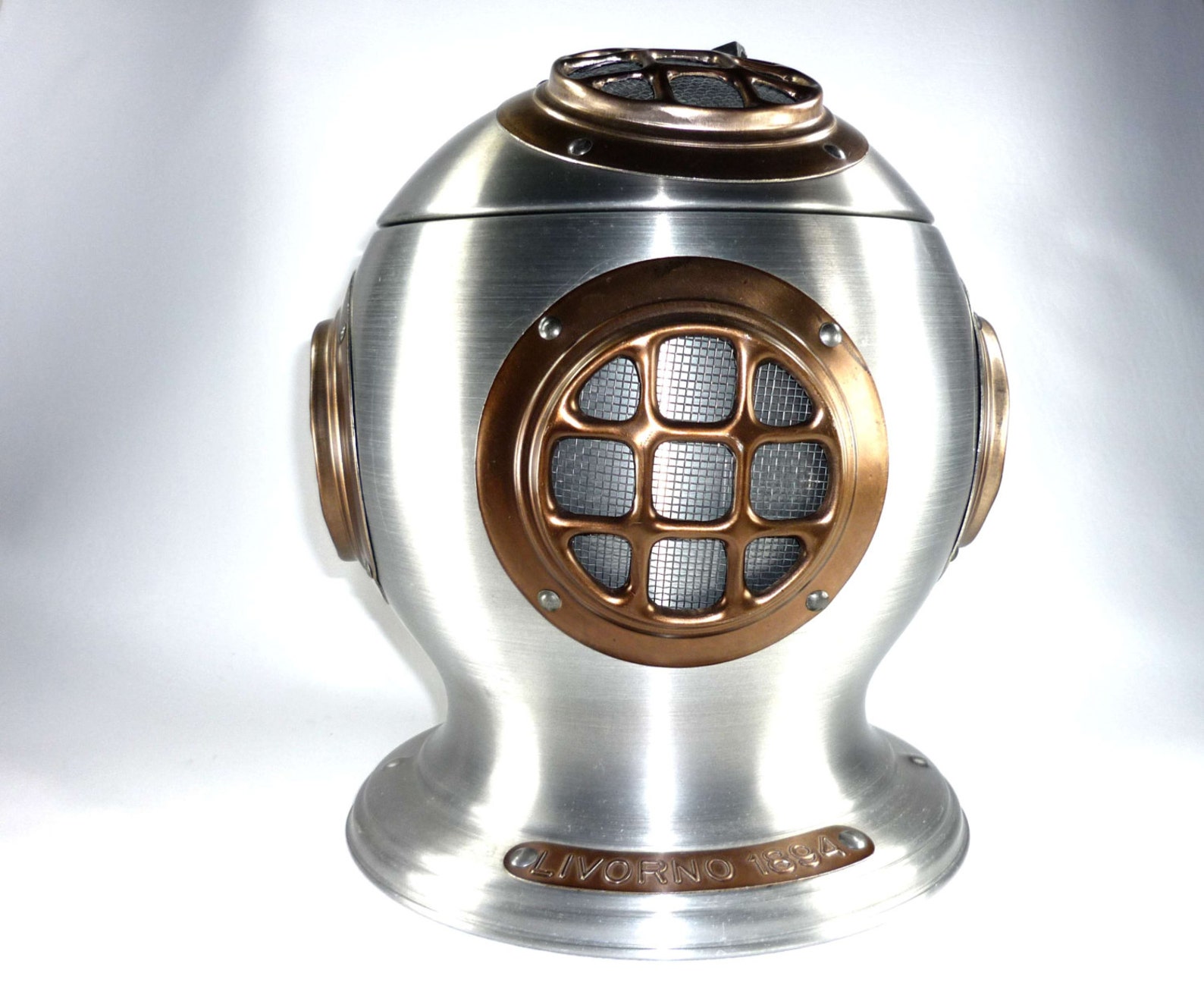 Scuba Divers Helmet Ice Bucket Livorno 1894 Pewtertone Made in Etsy
