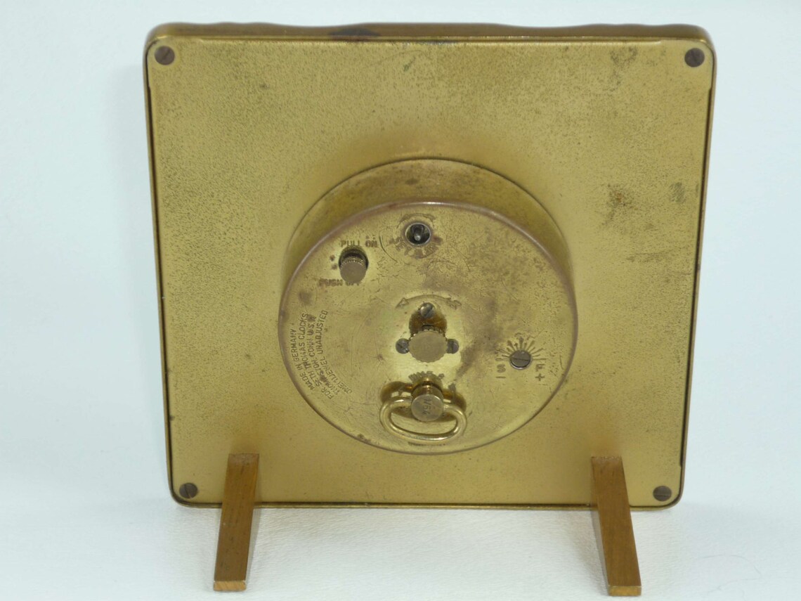 Vintage Seth Thomas Alarm Clock Brass Works Germany Mid Etsy