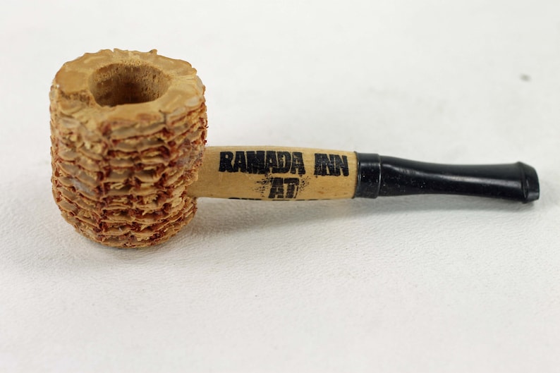 Vintage Missouri Meerschaum Corn Cob Pipe with Advertising Ramada Inn at Six Flags